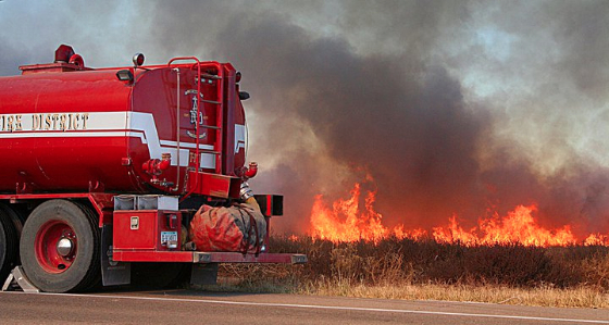 Photo of a roadside fire