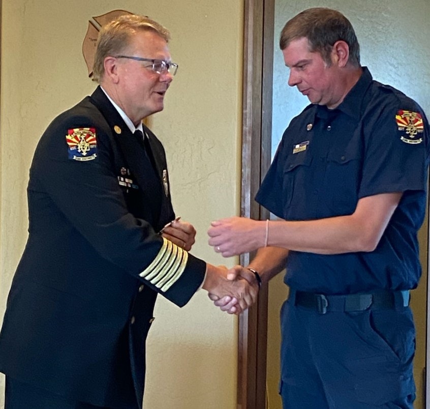 Firefighter Marc Albrecht promoted to Captain, Aug 2022