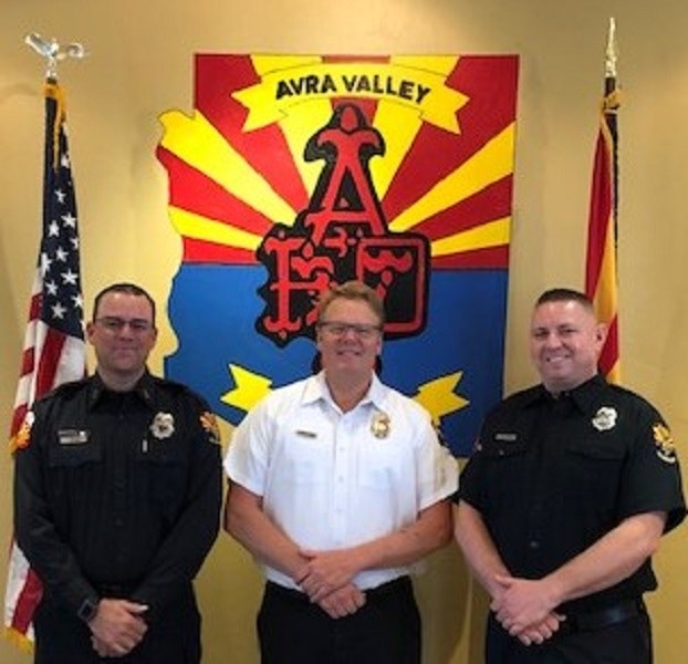 Captain Jason Bowden, Chief Delfs, Captain Ricky Gillmore, 10-Yr service pins