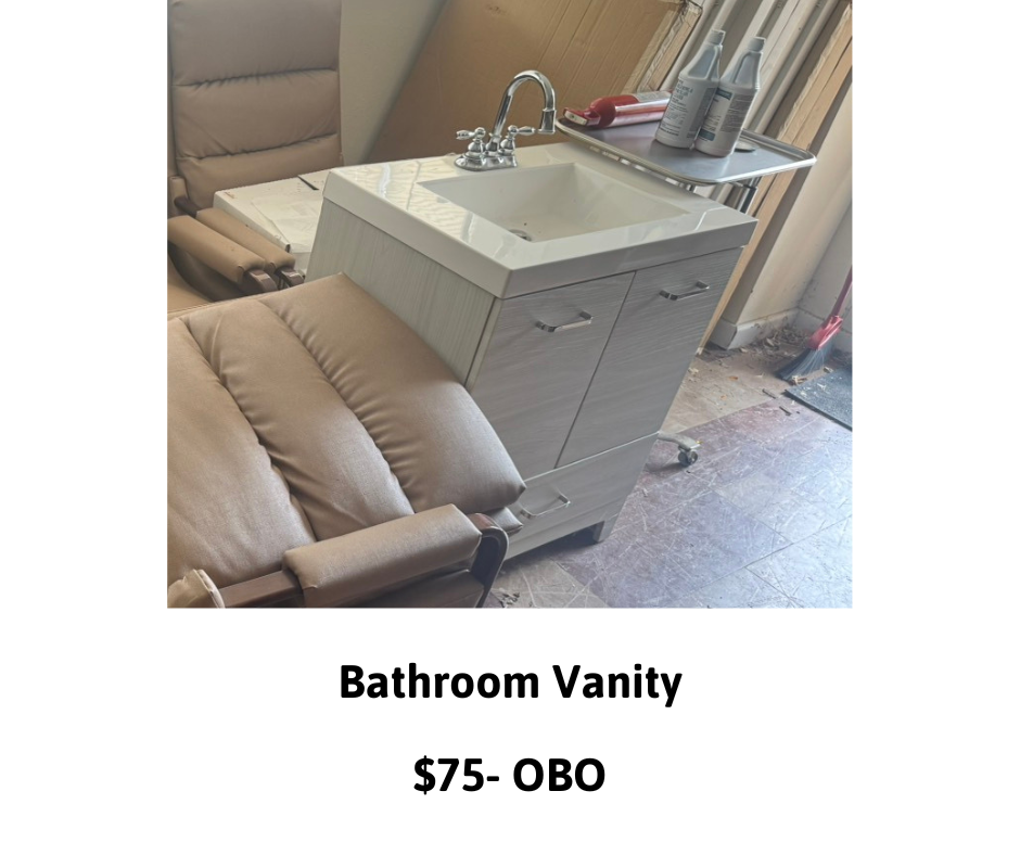Bathroom vanity for sale, $75 or best offer.