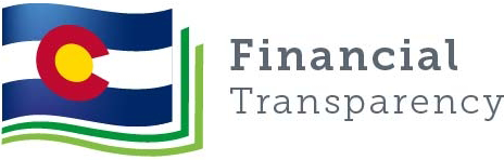 Logo featuring a stylized flag with the Colorado circle emblem, accompanied by “Financial Transparency” text.