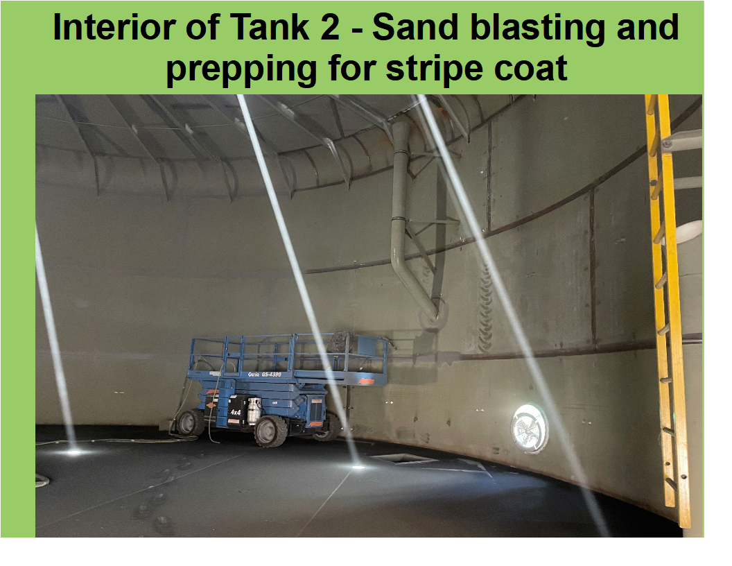 Tank 2: Interior Sand blasting_ black sand on the floor