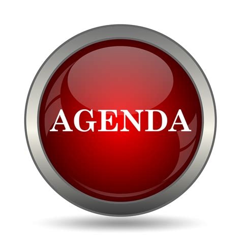 Red button with AGENDA Text