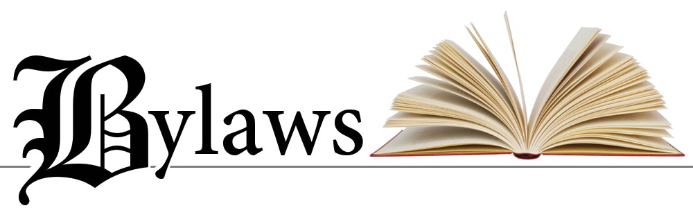 Bylaws text with open book photo