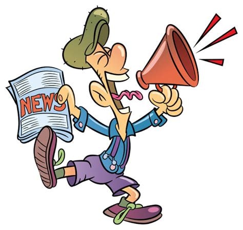 News Cartoon with Megaphone