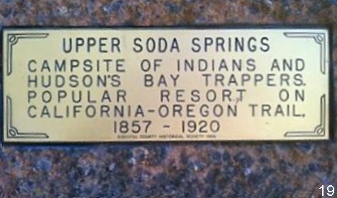 Tauhindauli Park Soda Springs plaque on rock