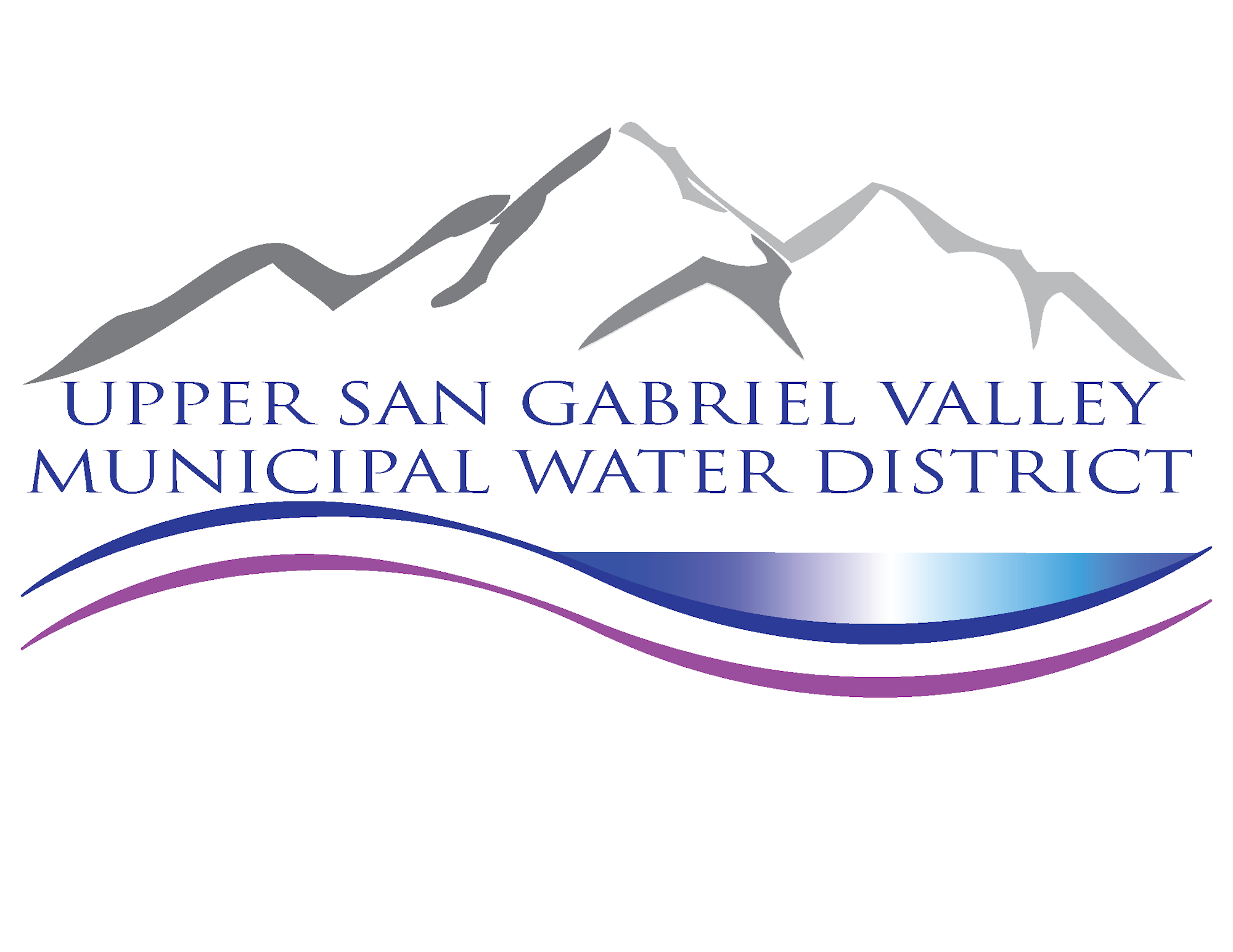 The image features the logo of the Upper San Gabriel Valley Municipal Water District, with stylized mountains and water waves.