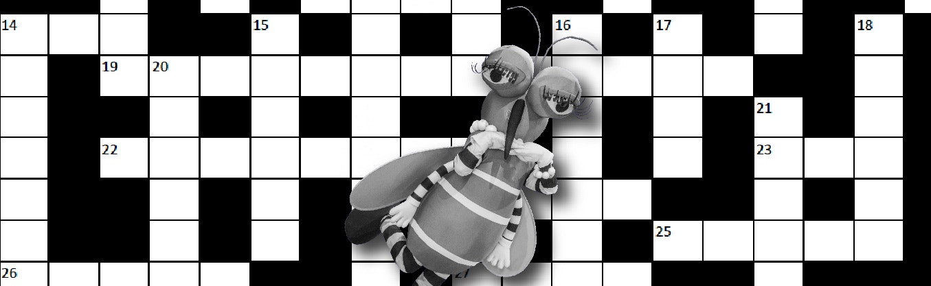 crossword puzzle, cartoon mosquito