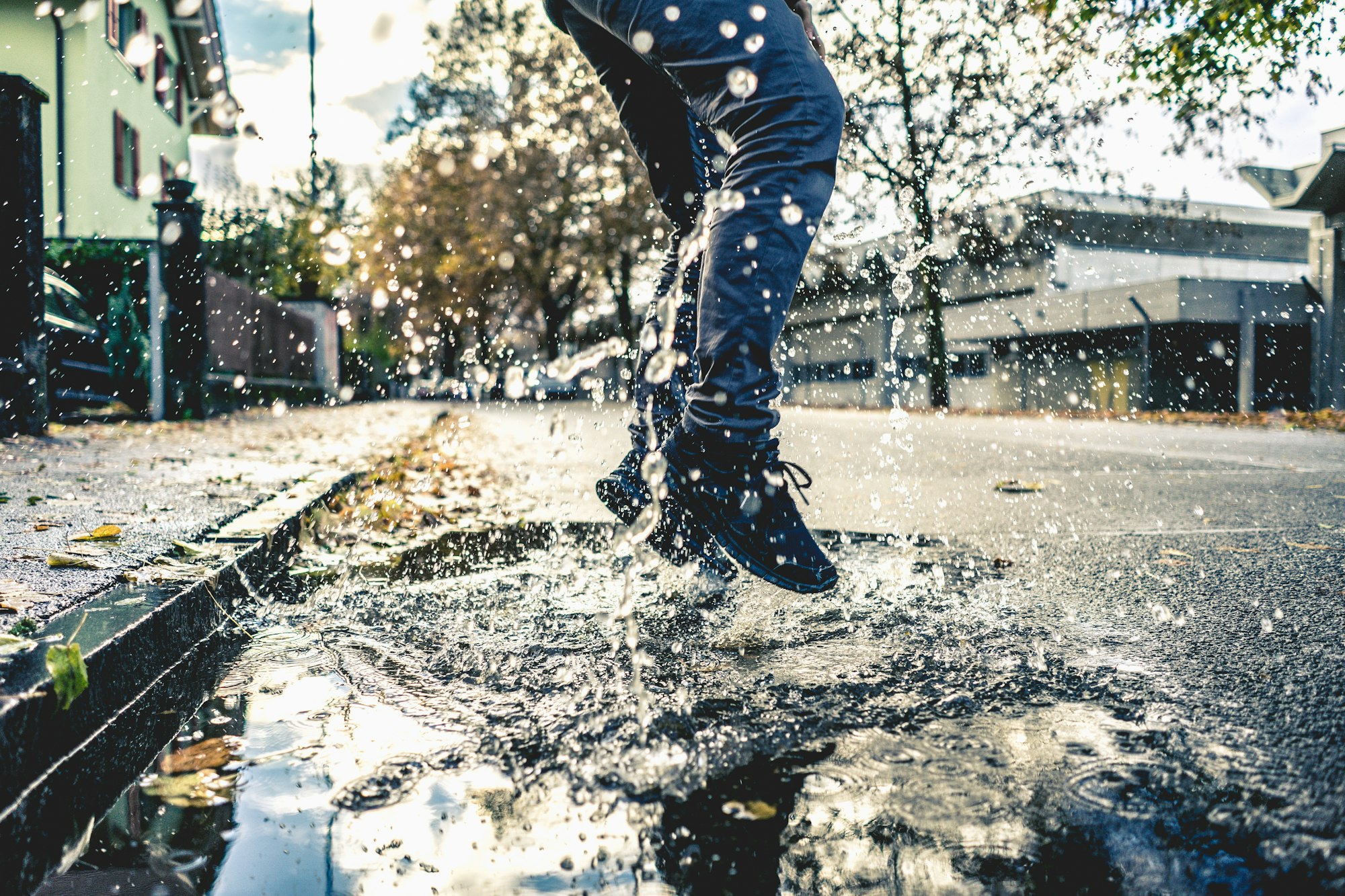 May contain: puddle, apparel, and clothing