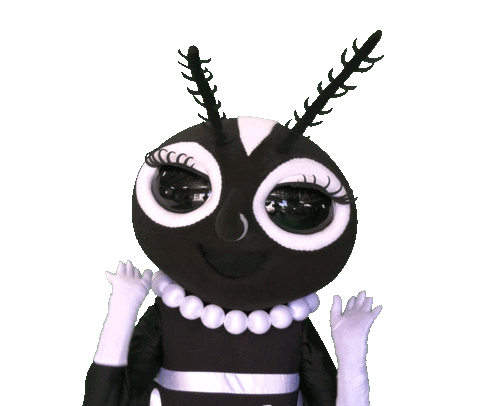 person in Mosquito costume waving