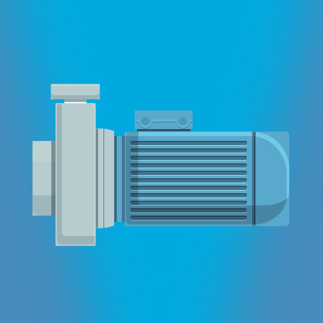 A flat, stylized illustration of a camera's detachable lens on a blue background.
