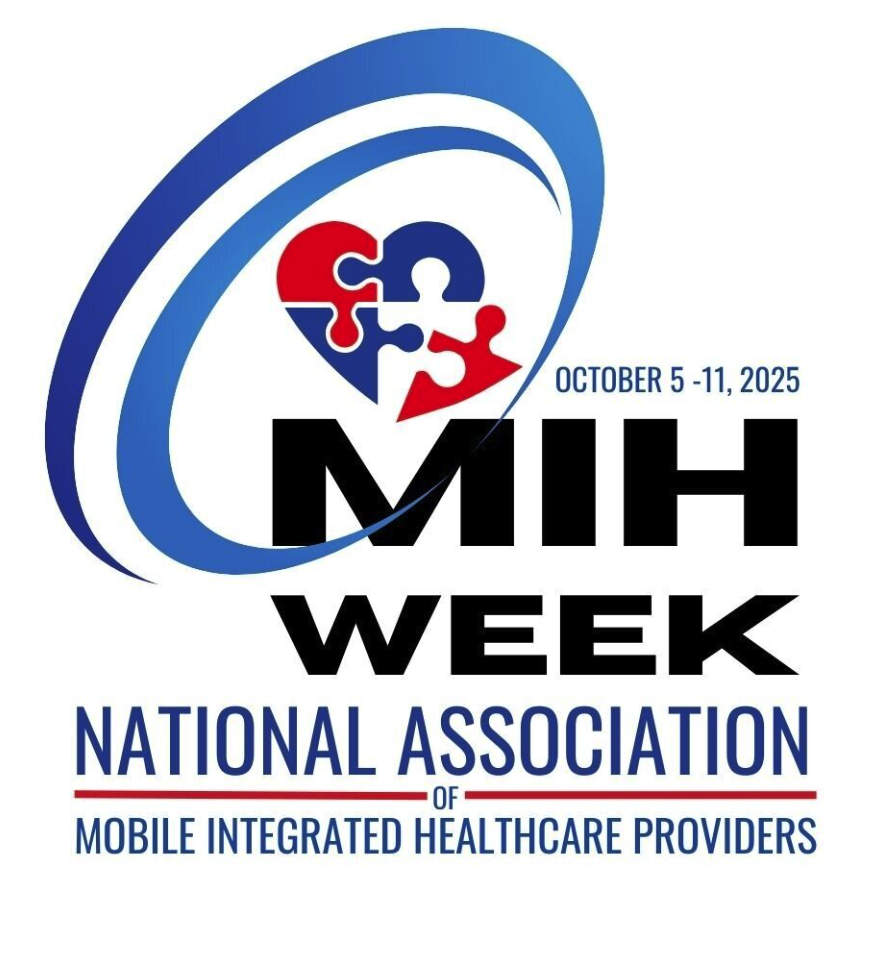 MIH Week 2025 logo for the National Association of Mobile Integrated Healthcare Providers, featuring a heart puzzle design.