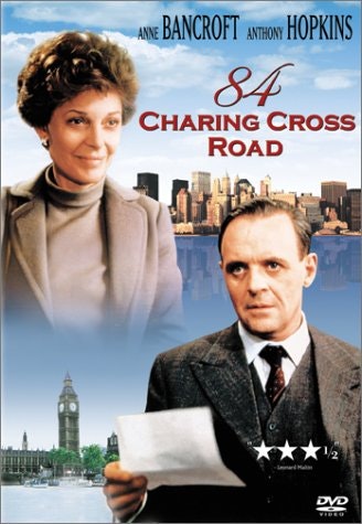DVD cover of "84 Charing Cross Road" with two people, city skyline, and Big Ben in the background.
