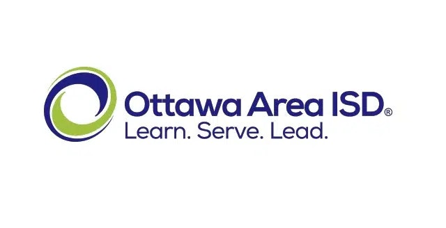 Logo of Ottawa Area ISD with the slogan "Learn. Serve. Lead."