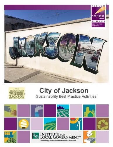 "City of Jackson" mural, sustainability best practices, Institute for Local Government, award recognition.