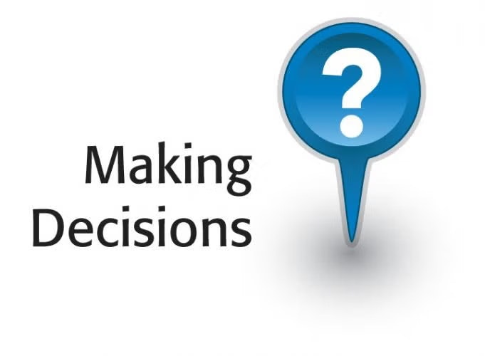Text "Making Decisions" with a blue question mark icon beside it.