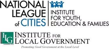 Logos of "National League of Cities" and "Institute for Local Government" with their respective focuses.