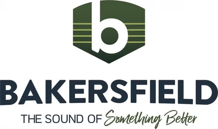Bakersfield logo with a green "b" shield and the tagline "The Sound of Something Better."
