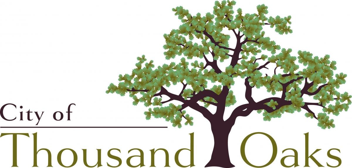 Text: "City of Thousand Oaks" with an oak tree illustration.