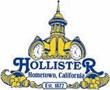 Hollister logo with a clock tower, text "Hometown, California" and "Est. 1872".