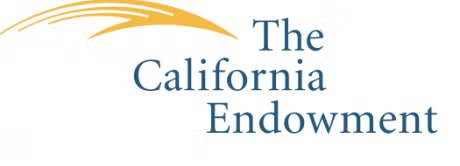 The image shows the logo of "The California Endowment" with a yellow swoosh design.
