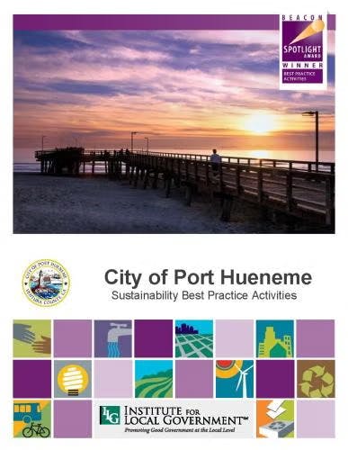 Scenic pier at sunset, City of Port Hueneme sustainability award, Institute for Local Government.