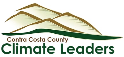 Logo with stylized hills, text: "Contra Costa County Climate Leaders."