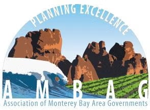 Logo for the Association of Monterey Bay Area Governments (AMBAG) with mountains, waves, and "Planning Excellence" text.