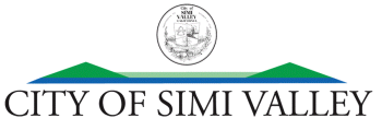 Seal of the City of Simi Valley with green hills, a blue stripe, and the city's name below.