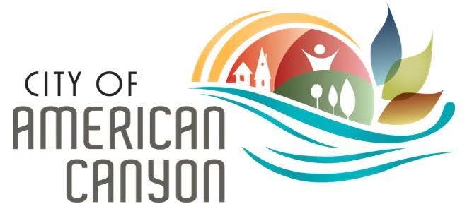 Logo for the City of American Canyon with stylized imagery of nature and community elements.