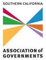 Logo of the Southern California Association of Governments with colorful geometric shapes.