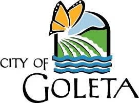 City of Goleta logo featuring hills, ocean waves, and a butterfly.