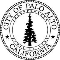 Seal of Palo Alto, California, featuring a tree with the text "City of Palo Alto, Incorporated April 16, 1894, California."