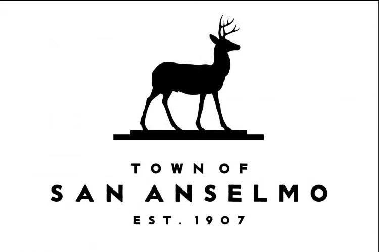Silhouette of a deer with text: "Town of San Anselmo Est. 1907."