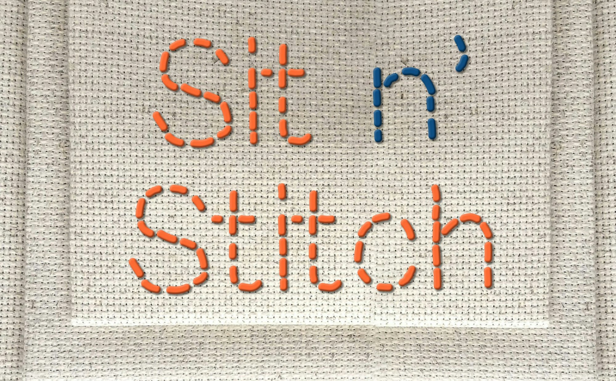 sit n stitch logo containing embroidery letters "sit n' stitch"