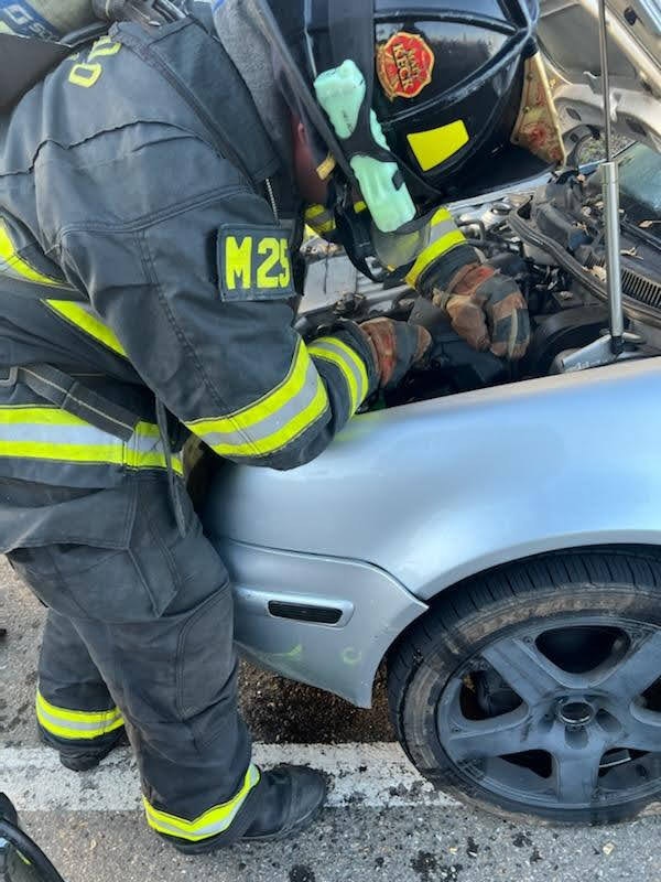 May contain: fireman, person, human, helmet, clothing, and apparel
