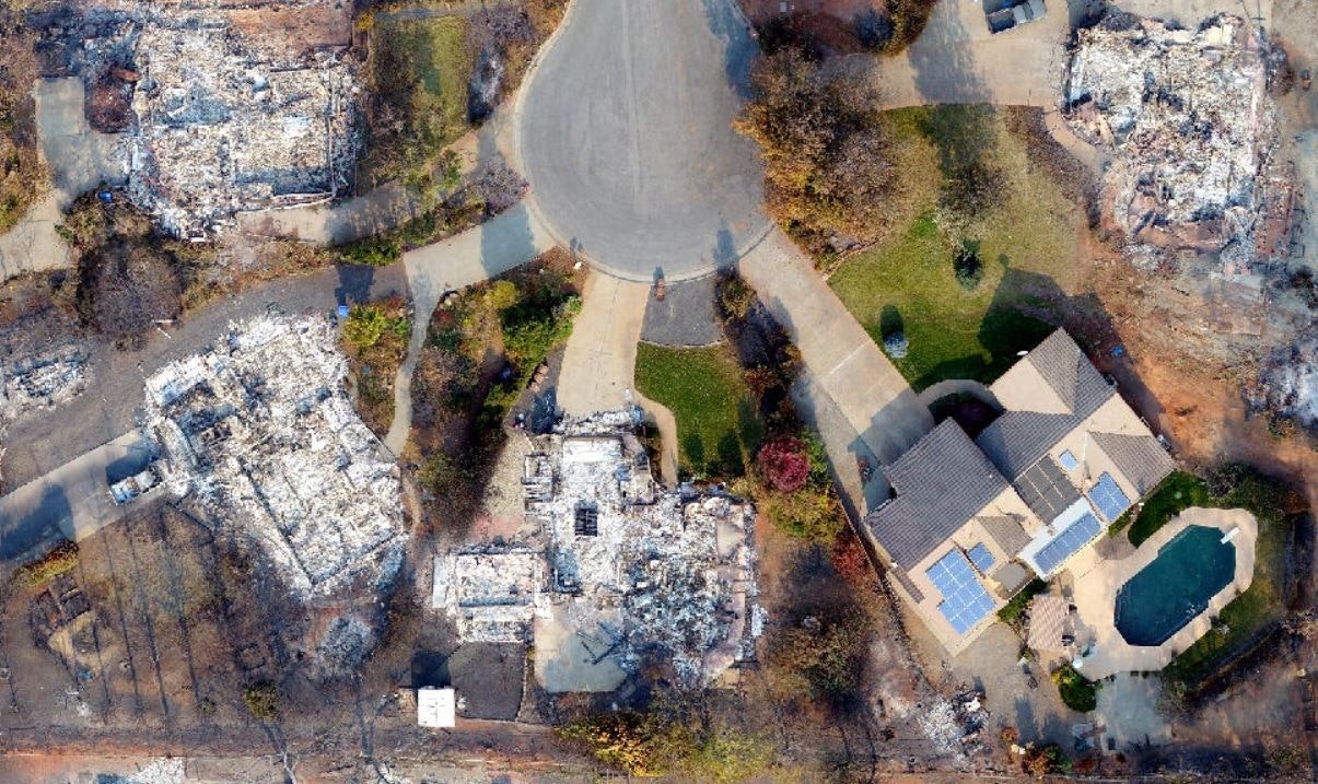 May contain: outdoors, aerial view, housing, building, and architecture