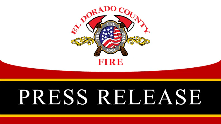 The image features an "El Dorado County Fire" logo and states "PRESS RELEASE" prominently.
