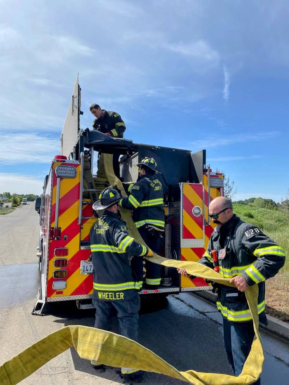 May contain: person, human, fireman, helmet, clothing, and apparel