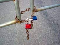 contains gate, chain and locks