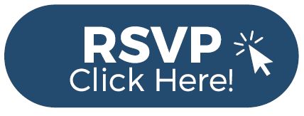 A blue RSVP button with text "Click Here!" and a cursor icon.