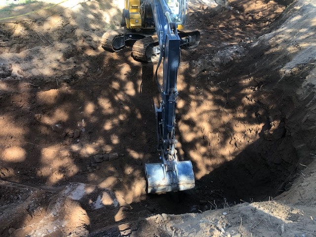 May contain soil, heavy equipment