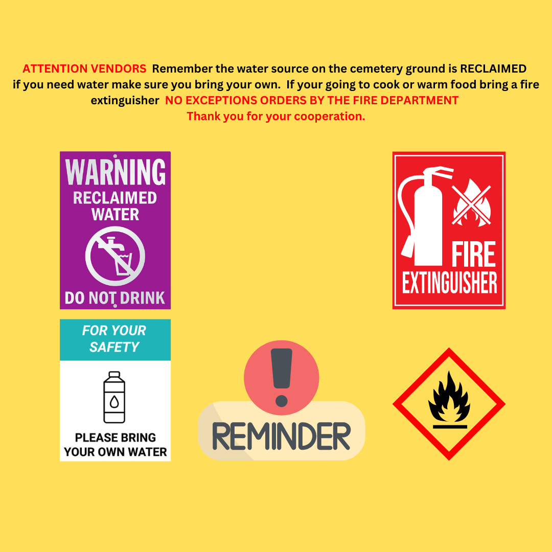 Warning for vendors: bring your own water (reclaimed, undrinkable), and if cooking, have a fire extinguisher.