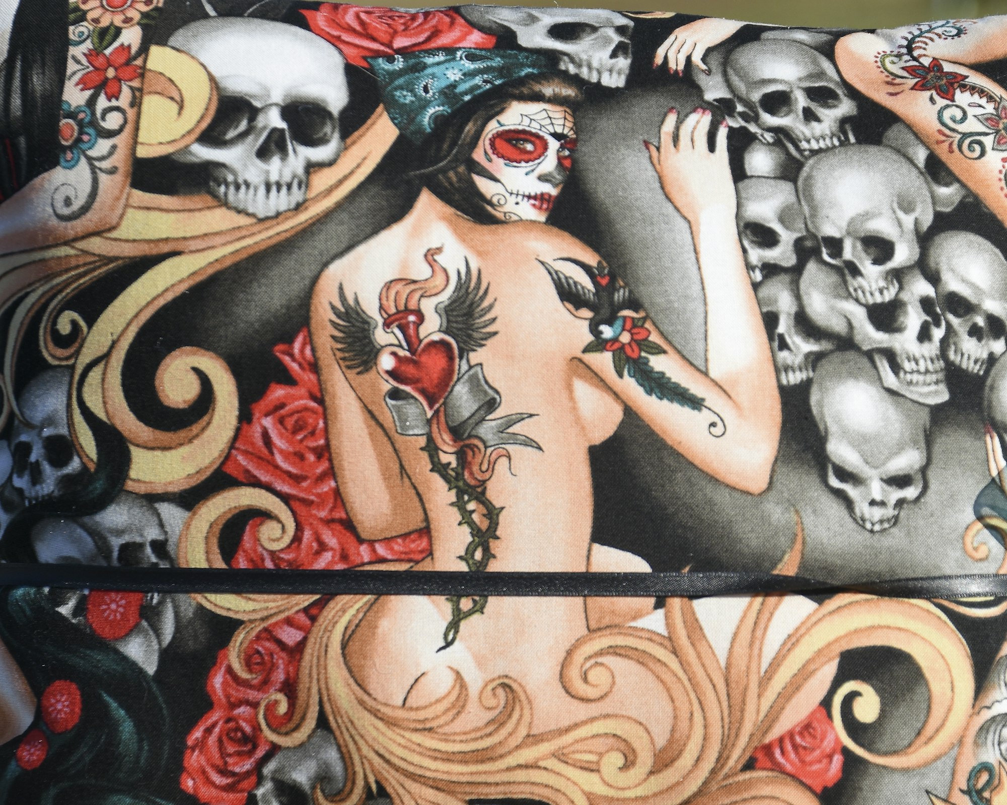 May contain: tattoo, skin, person, painting, art, back, body part, face, and head