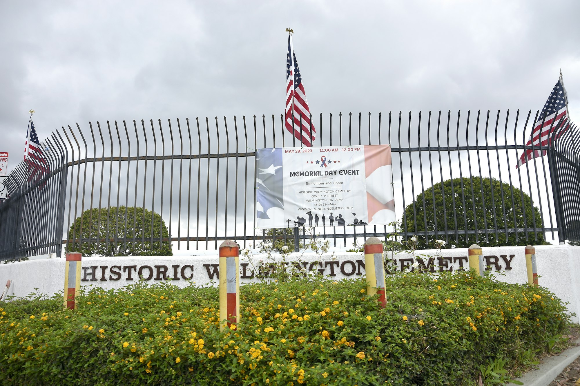 May contain: fence, flag, and person