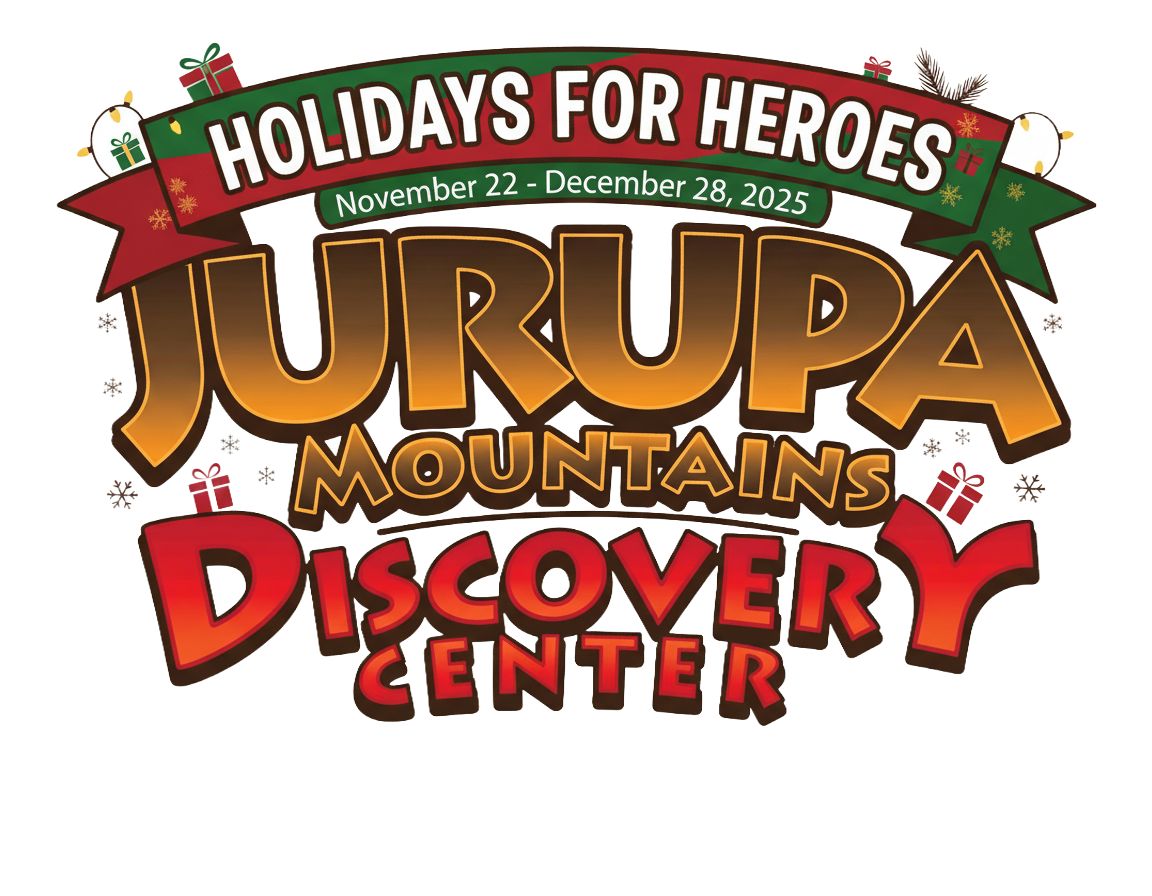 Holiday event at Jurupa Mountains Discovery Center, Nov 22-Dec 28, 2025.
