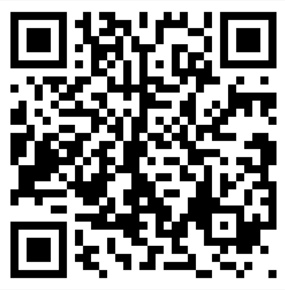 A black and white QR code.