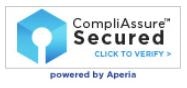CompliAssure Secured badge with a "Click to Verify" prompt, powered by Aperia.