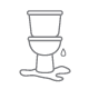 A water filter system with a tap and water droplets.