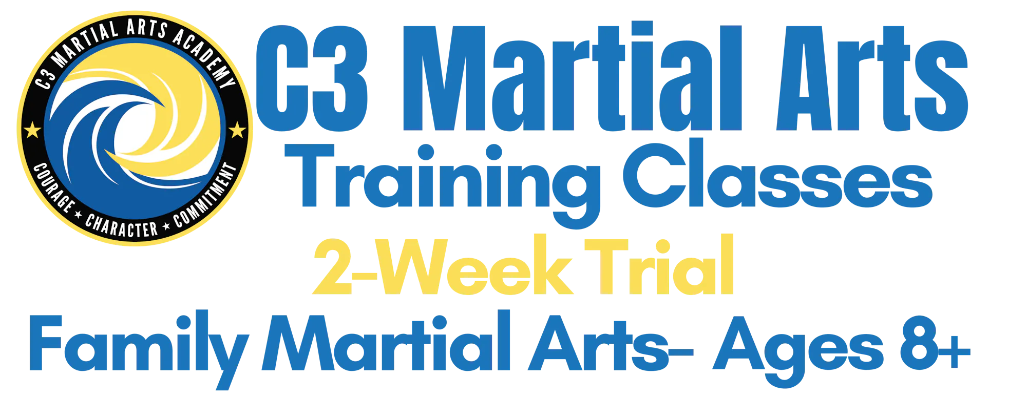 C3 Martial Arts Academy offers a 2-week trial for family martial arts classes for ages 8 and up.